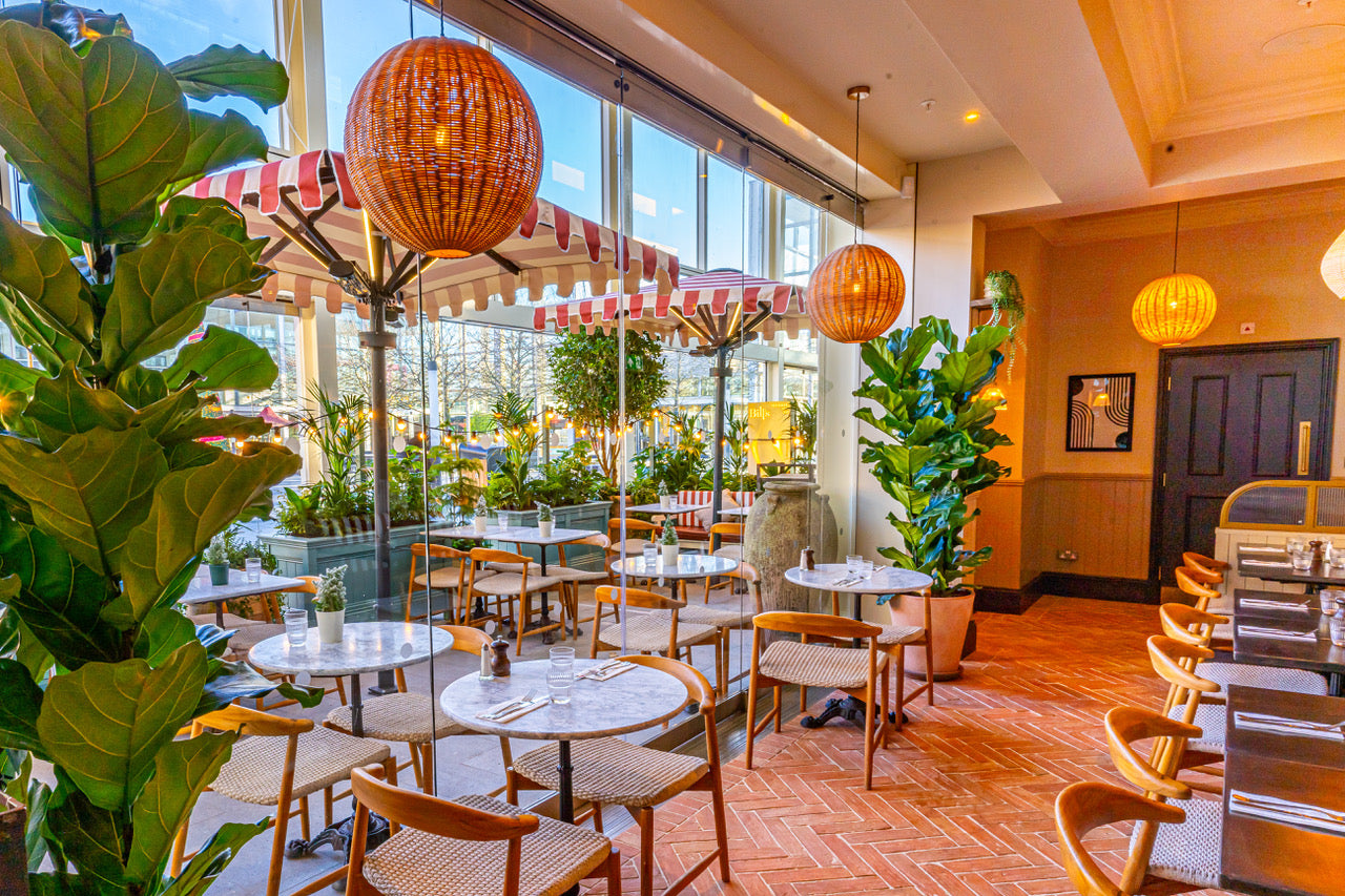 Bill's Restaurant with Alexander Rose Commercial designed tables bespoke dining furniture